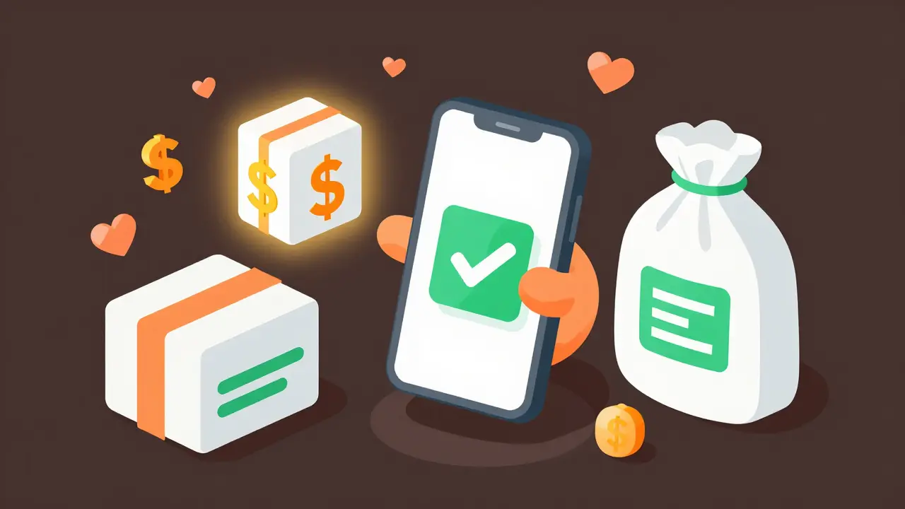 Isometric illustration comparing pharmacy prices with coupons